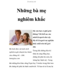 Những bà mẹ nghiêm khắc