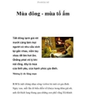 Mùa đông - mùa tổ ấm