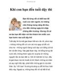 Khi con bạn đến tuổi dậy thì