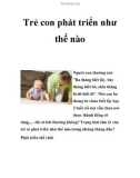 Trẻ con phát triển như thế nào