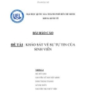 ĐỀ TÀI : KHẢO SÁT VỀ SỰ TỰ TIN CỦA SINH VIÊN