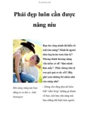 Phái đẹp luôn cần được nâng niu