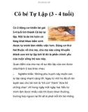 Cô bé Tự Lập (3 - 4 tuổi)