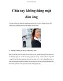 Chia tay không đáng mặt đàn ông