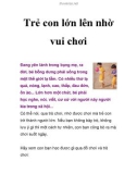 Trẻ con lớn lên nhờ vui chơi