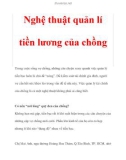 Nghệ thuật quản lí tiền lương của chồng