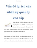 Vấn đề lợi ích của nhân sự quản lý cao cấp