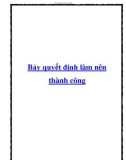 Bảy quyết định làm nên thành công