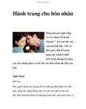 Hành trang cho hôn nhân