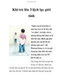 Khi trẻ lên 3 lệch lạc giới tính