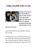 Giúp con phát triển trí tuệ