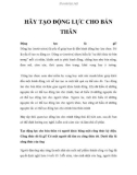 HÃY TẠO ĐỘNG LỰC CHO BẢN THÂN