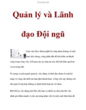 Quản lý và Lãnh đạo Đội ngũ