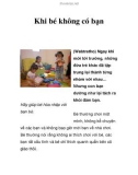 Khi bé không có bạn