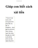 Giúp con biết cách xài tiền