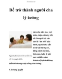 Để trở thành người cha lý tưởng