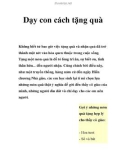 Dạy con cách tặng quà