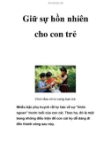 Giữ sự hồn nhiên cho con trẻ