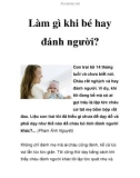 Làm gì khi bé hay đánh người?