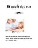 Bí quyết dạy con ngoan