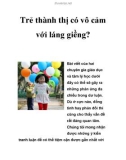 Trẻ thành thị có vô cảm với láng giềng?