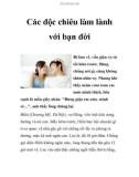 Các độc chiêu làm lành với bạn đời