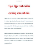 Tạo lập tính kiên cường cho nhóm