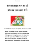 Trò chuyện với bé về phong tục ngày Tết