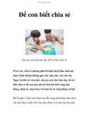 Để con biết chia sẻ