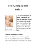 Con ơi, đừng sợ nhé! Phần 1