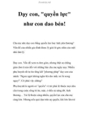 Dạy con, quyền lực như con dao bén!