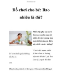 Đồ chơi cho bé: Bao nhiêu là đủ?