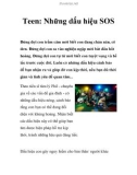 Teen: Những dấu hiệu SOS