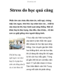 Stress do học quá căng