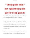 Thuật phân thân hay nghệ thuật phân quyền trong quản lý