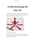 Sai lầm thường gặp khi chọn việc