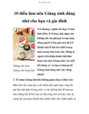 10 điều làm nên Giáng sinh đáng nhớ cho bạn và gia đình