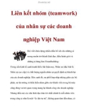 Liên kết nhóm (teamwork) của nhân sự các doanh nghiệp Việt Nam