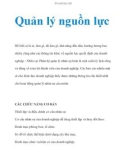 Quản lý nguồn lực