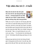 Việc nhà cho trẻ 3 - 4 tuổi