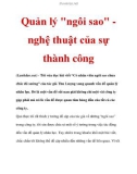 Quản lý ngôi sao nghệ thuật của sự thành công