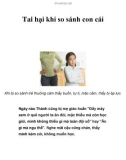 Tai hại khi so sánh con cái