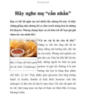 Hãy nghe mẹ 'cằn nhằn'