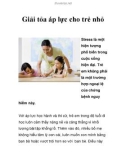 Giải tỏa áp lực cho trẻ nhỏ