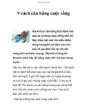 9 cách cân bằng cuộc sống