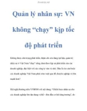 Quản lý nhân sự: VN không 'chạy' kịp tốc độ phát triển