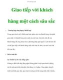 Giao tiếp với khách hàng một cách sâu sắc