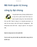 Mô hình quản trị trong công ty đại chúng