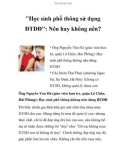 Học sinh phổ thông sử dụng ĐTDĐ: Nên hay không nên?