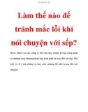 Làm thế nào để tránh mắc lỗi khi nói chuyện với sếp?